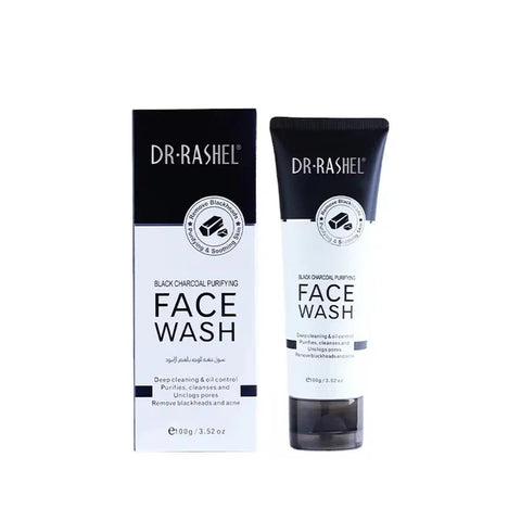 Dr.Rashel Black Charcoal Purifying Face Wash 100g – Deep Cleansing, Detox & Blackhead Removal