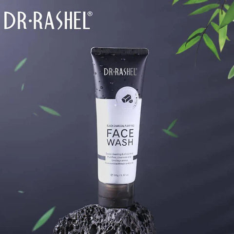 Dr.Rashel Black Charcoal Purifying Face Wash 100g – Deep Cleansing, Detox & Blackhead Removal